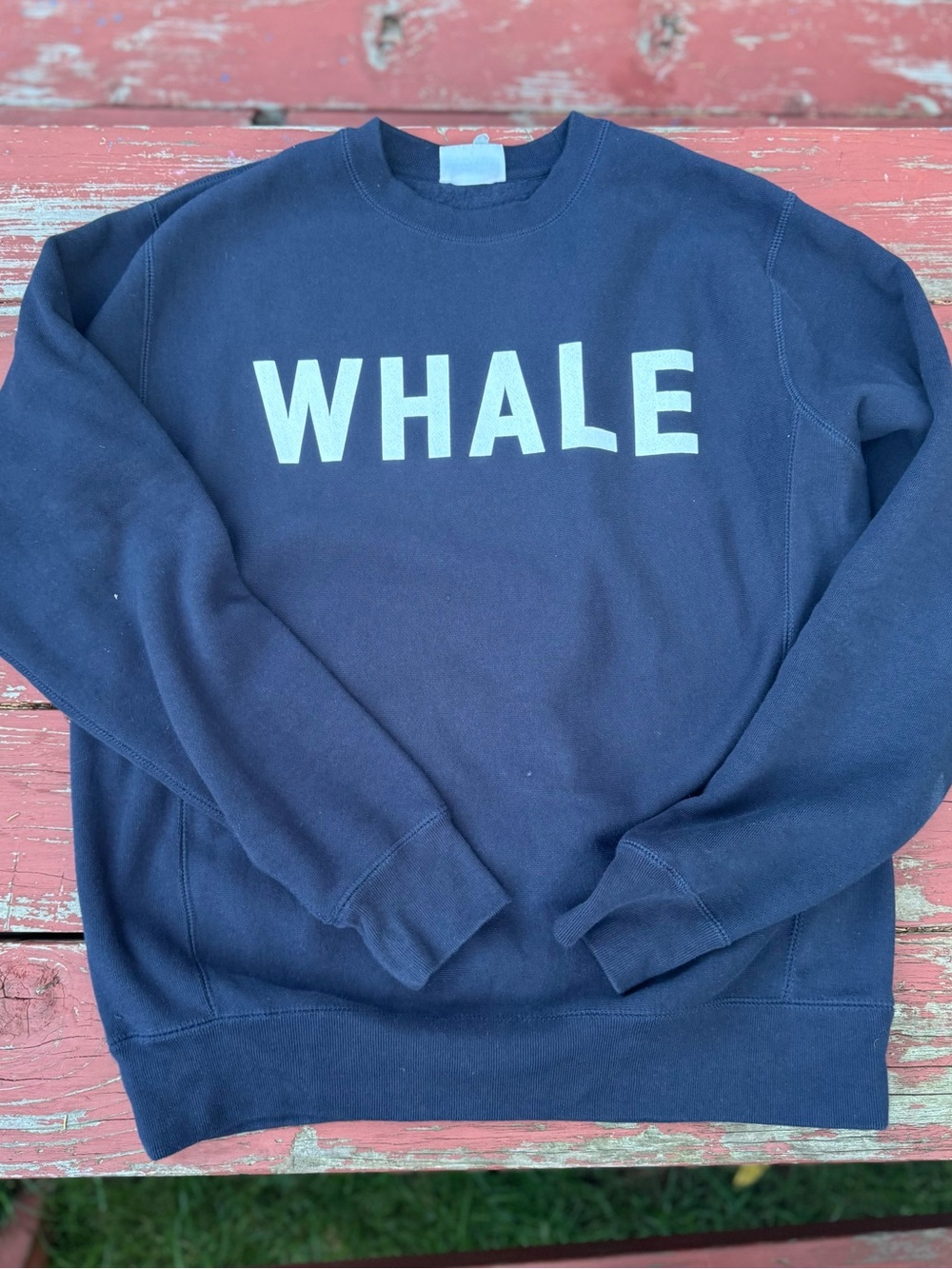 NWOT! Navy 'WHALE' Crewneck Sweatshirt, size small